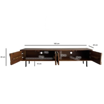 Belara TV-bänk 160 cm 3D-mönster - varm ljusbrun och svarta ben - Möbler - Vardagsrum - Tv-möbler & mediamöbler - Tv-bänkar