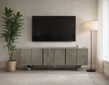 Belela TV-bänk 160 cm - rökgrå och krom - Möbler - Vardagsrum - Tv-möbler & mediamöbler - Tv-bänkar