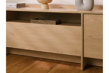 Bellia Golvstående TV Bänk 197 cm med Förvaring i Ek - Ljusbrun - Möbler - Vardagsrum - Tv-möbler & mediamöbler - Tv-bänkar