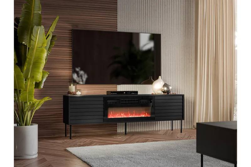 Belonger Tv-bänk 180 cm - Svart - Möbler - Vardagsrum - Tv-möbler & mediamöbler - Tv-bänkar