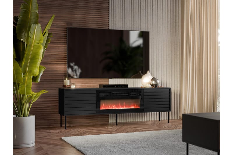 Belonger Tv-bänk 180 cm - Svart - Möbler - Vardagsrum - Tv-möbler & mediamöbler - Tv-bänkar