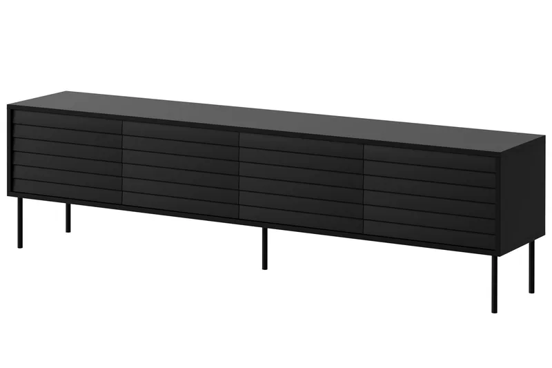 Belonger Tv-bänk 200 cm - Svart - Möbler - Vardagsrum - Tv-möbler & mediamöbler - Tv-bänkar