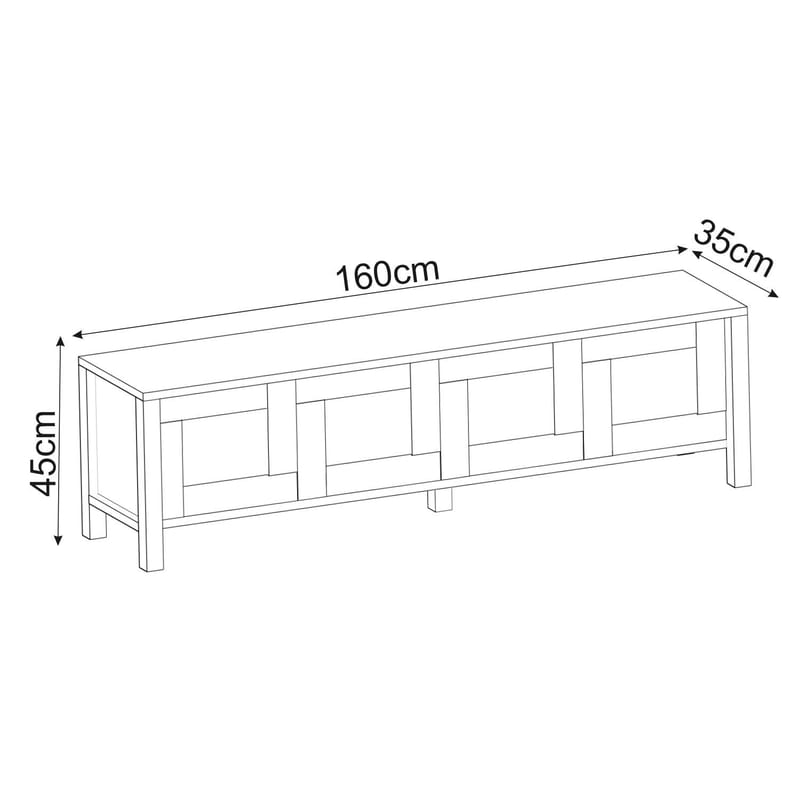 Belor TV-bänk 160x45x35 cm - Antracit - Möbler - Vardagsrum - Tv-möbler & mediamöbler - Tv-bänkar
