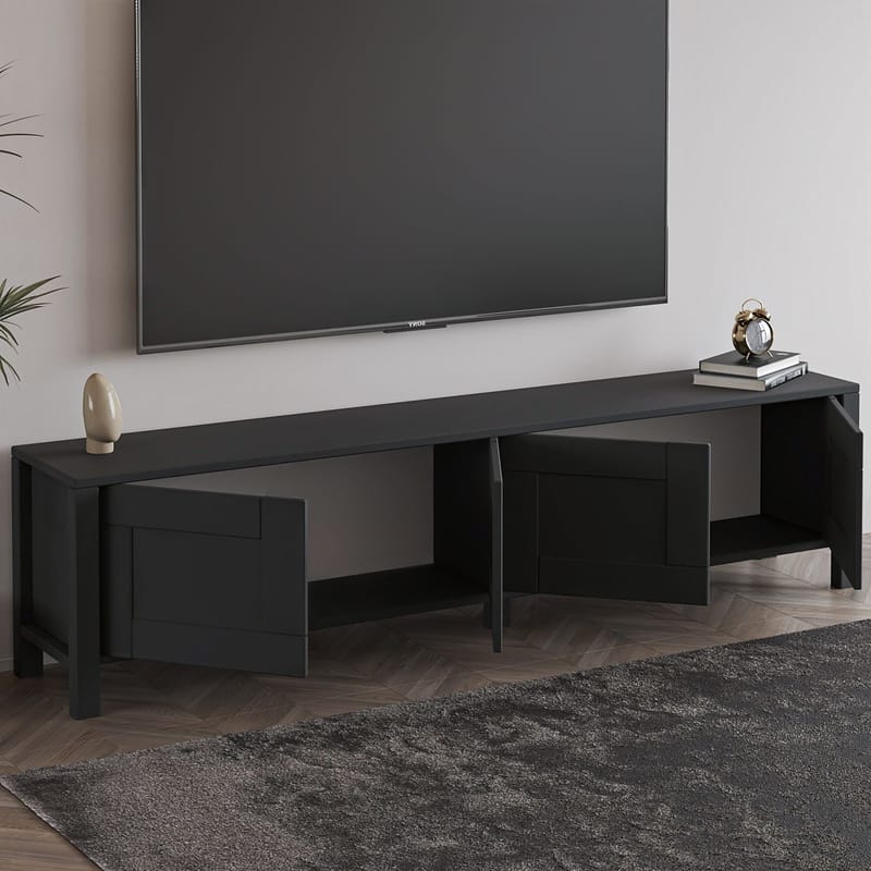 Belor TV-bänk 160x45x35 cm - Antracit - Möbler - Vardagsrum - Tv-möbler & mediamöbler - Tv-bänkar