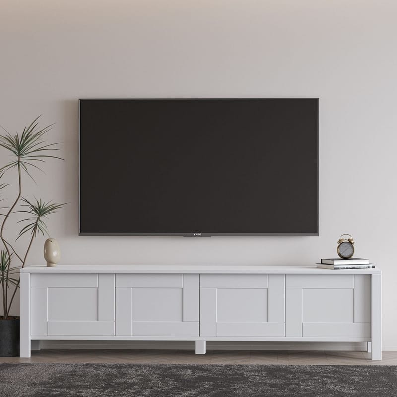 Belor TV-bänk 160x45x35 cm - Vit - Möbler - Vardagsrum - Tv-möbler & mediamöbler - Tv-bänkar