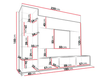 Bernice Tv-skåp 220 cm - brun - Möbler - Vardagsrum - Tv-möbler & mediamöbler - Tv-möbelset