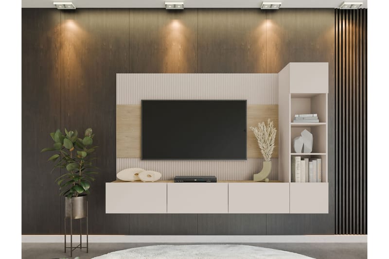 Bernice Tv-skåp 220x38 cm - Beige - Möbler - Vardagsrum - Tv-möbler & mediamöbler - Tv-skåp