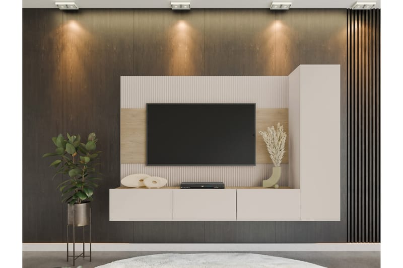 Bernice Tv-skåp 220x38 cm - Beige - Möbler - Vardagsrum - Tv-möbler & mediamöbler - Tv-skåp
