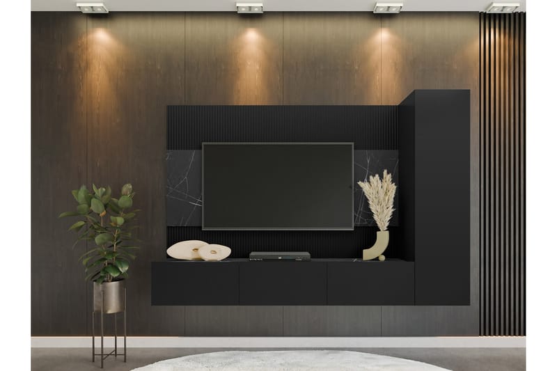 Bernice Tv-skåp 220x38 cm - Svart - Möbler - Vardagsrum - Tv-möbler & mediamöbler - Tv-skåp
