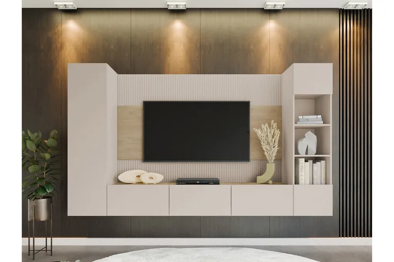 Bernice Tv-skåp 260x38 cm - Beige - Möbler - Vardagsrum - Tv-möbler & mediamöbler - Tv-möbelset