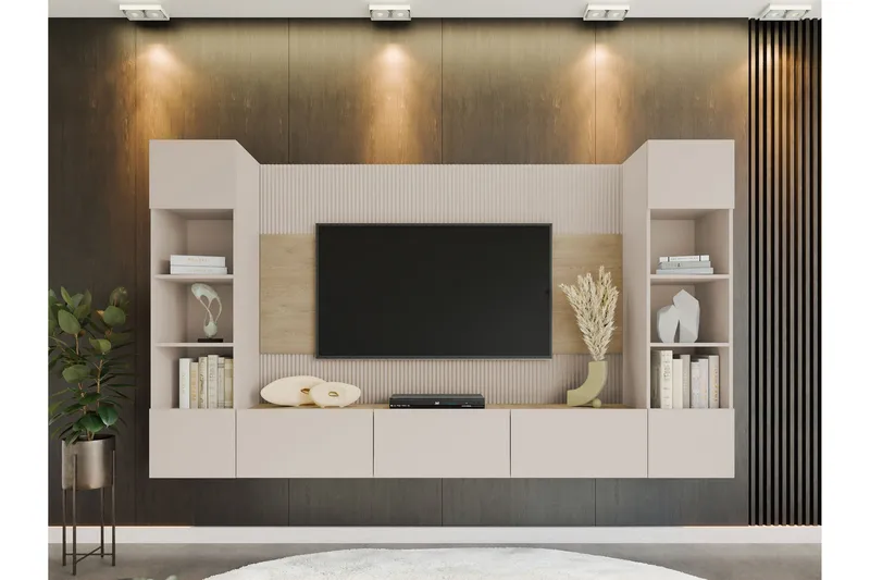 Bernice Tv-skåp 260x38 cm - Beige - Möbler - Vardagsrum - Tv-möbler & mediamöbler - Tv-möbelset