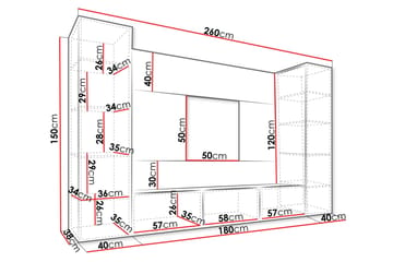 Bernice Tv-skåp 260x38 cm - Grön - Möbler - Vardagsrum - Tv-möbler & mediamöbler - Tv-möbelset