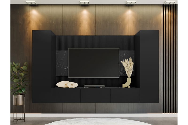 Bernice Tv-skåp 260x38 cm - Svart - Möbler - Vardagsrum - Tv-möbler & mediamöbler - Tv-möbelset