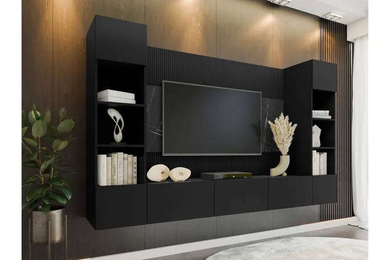 Bernice Tv-skåp 38x150 cm - Svart - Möbler - Vardagsrum - Tv-möbler & mediamöbler - Tv-möbelset