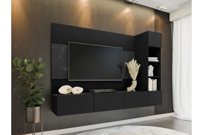 Bernice Tv-skåp 38x150 cm - Svart - Möbler - Vardagsrum - Tv-möbler & mediamöbler - Tv-möbelset