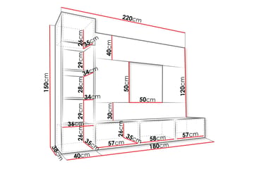 Bernice Tv-skåp 38x150 cm - Vit - Möbler - Vardagsrum - Tv-möbler & mediamöbler - Tv-möbelset