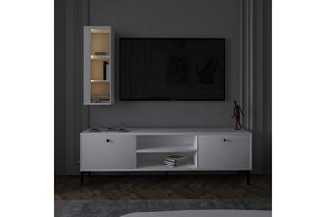 Bien Golvstående Tv Bänk 150 cm med Förvaring i Målat Trä - Vit - Möbler - Vardagsrum - Tv-möbler & mediamöbler - Tv-bänkar