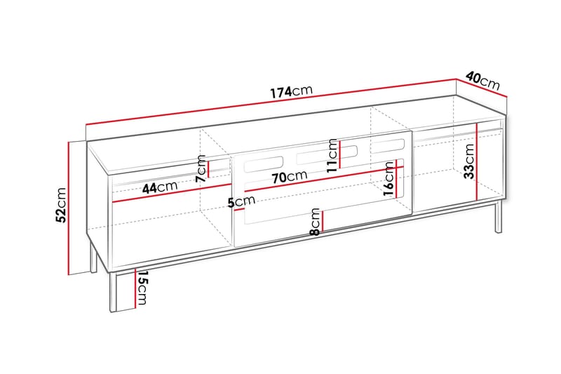 Bjurholm Tv-bänk 174 cm - Svart - Möbler - Vardagsrum - Tv-möbler & mediamöbler - Tv-bänkar