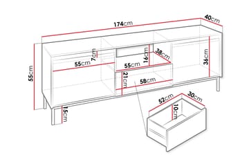 Bjurholm Tv-bänk 174 cm - Vit - Möbler - Vardagsrum - Tv-möbler & mediamöbler - Tv-bänkar