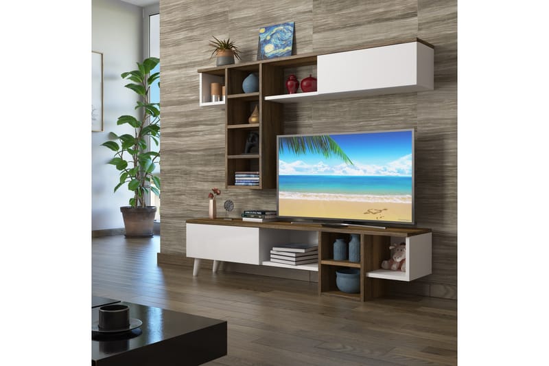 BOCO MIYASE Tv-möbelset 140 cm Mörkbrun/Vit - Tv-möbelset