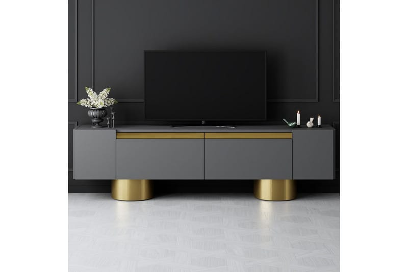 Bohem Tv-bänk 180 cm - Guld/Antracit - Möbler - Vardagsrum - Tv-möbler & mediamöbler - Tv-bänkar