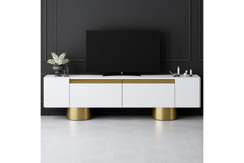 Bohem Tv-bänk 180 cm - Guld/Vit - Möbler - Vardagsrum - Tv-möbler & mediamöbler - Tv-bänkar