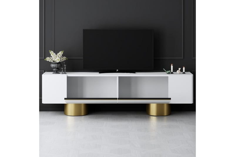 Bohem Tv-bänk 180 cm - Guld/Vit - Möbler - Vardagsrum - Tv-möbler & mediamöbler - Tv-bänkar