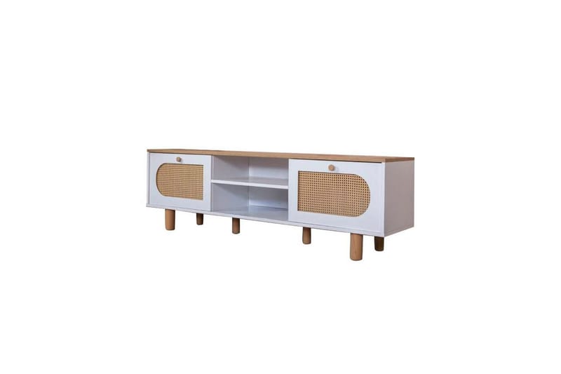 Bohem Tv-bänk 180 cm - Mediumfärgat trä/Vit - Möbler - Vardagsrum - Tv-möbler & mediamöbler - Tv-bänkar