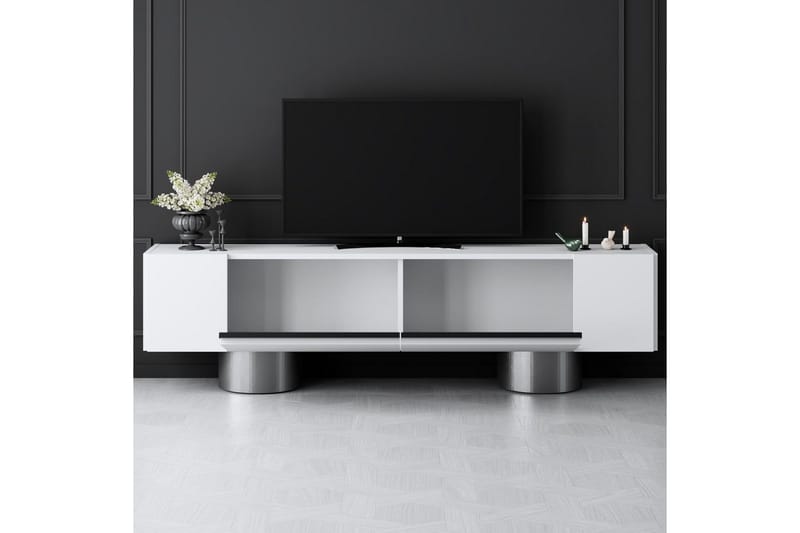 Bohem Tv-bänk 180 cm - Vit/Silver - Möbler - Vardagsrum - Tv-möbler & mediamöbler - Tv-bänkar