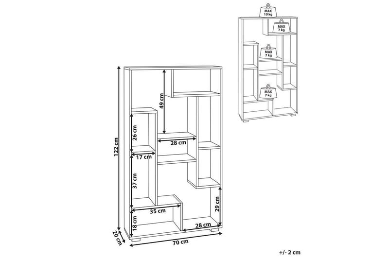 Bokhylla Alma Ljus trä, svart - Ljus trä, svart - Förvaring - Hyllor - Bokhylla