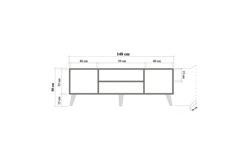 Brokind TV-Bänk 140 cm - Brun - Möbler - Vardagsrum - Tv-möbler & mediamöbler - Tv-bänkar