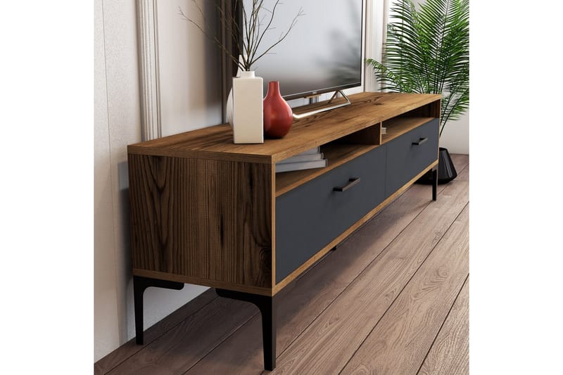Brutorp Tv-bänk 180 cm - Valnöt/Antracit - Möbler - Vardagsrum - Tv-möbler & mediamöbler - Tv-bänkar