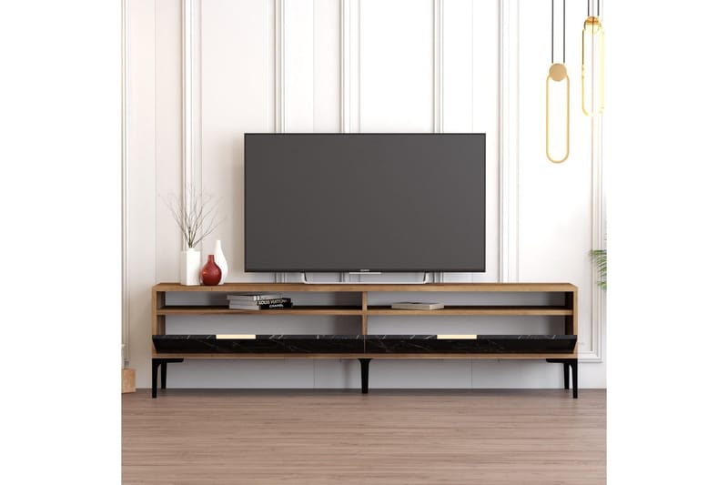Brutorp Tv-bänk 180 cm - Valnöt/Svart Marmor - Möbler - Vardagsrum - Tv-möbler & mediamöbler - Tv-bänkar