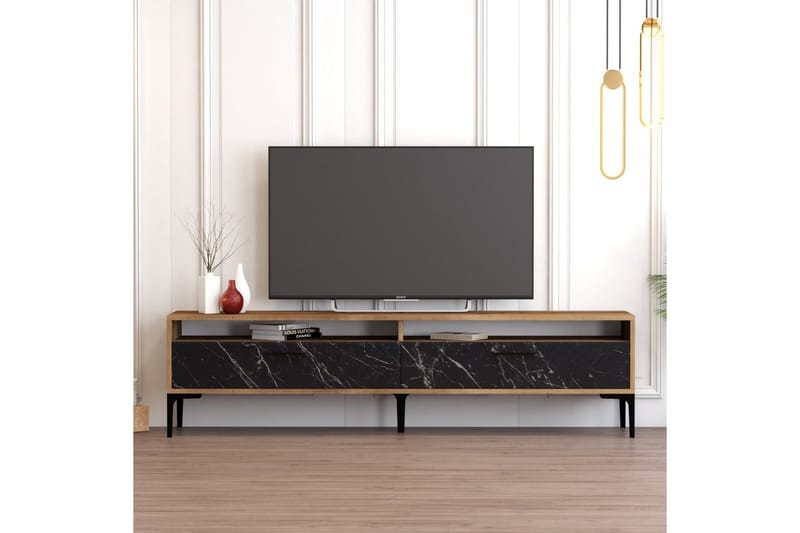 Brutorp Tv-bänk 180 cm - Valnöt/Svart Marmor - Möbler - Vardagsrum - Tv-möbler & mediamöbler - Tv-bänkar