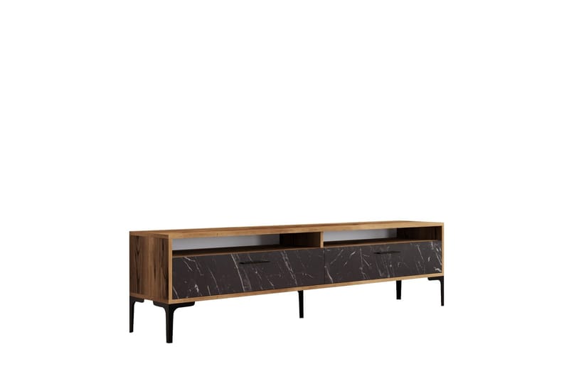 Brutorp Tv-bänk 180 cm, Valnöt/Svart Marmor