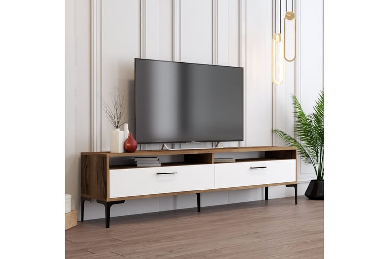 Brutorp Tv-bänk 180 cm - Valnöt/Vit - Möbler - Vardagsrum - Tv-möbler & mediamöbler - Tv-bänkar