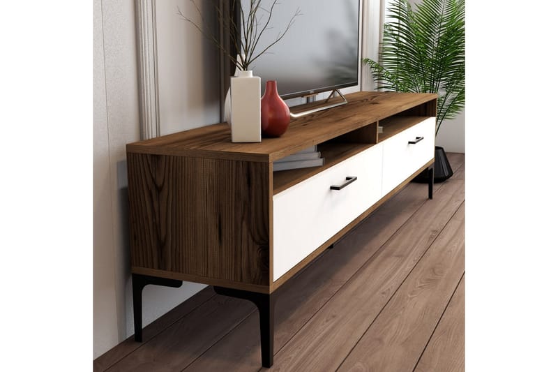 Brutorp Tv-bänk 180 cm - Valnöt/Vit - Möbler - Vardagsrum - Tv-möbler & mediamöbler - Tv-bänkar