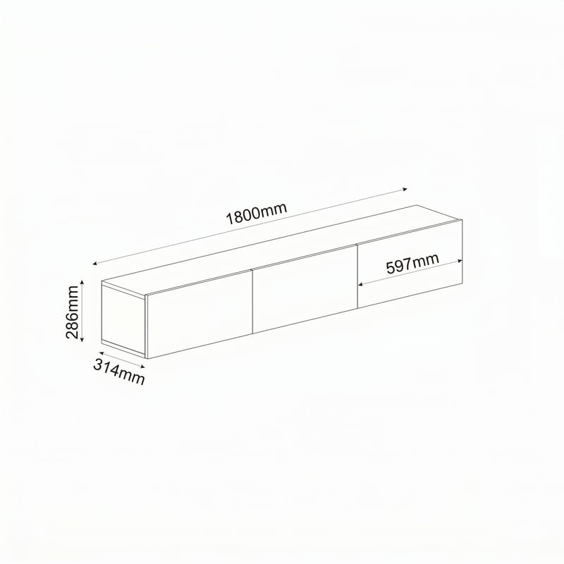 Bruveri TV-bänk 180x28,6x31,4 cm - Antracit - Möbler - Vardagsrum - Tv-möbler & mediamöbler - Tv-bänkar
