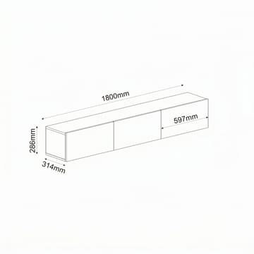 Bruveri TV-bänk 180x28,6x31,4 cm - Sandstone - Möbler - Vardagsrum - Tv-möbler & mediamöbler - Tv-bänkar