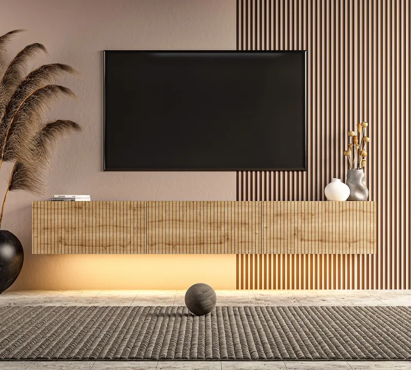 Bruveri TV-bänk 180x28,6x31,4 cm - Sapphire Oak - Möbler - Vardagsrum - Tv-möbler & mediamöbler - Tv-bänkar