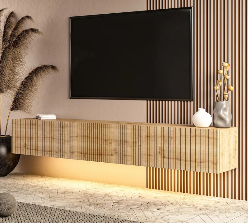 Bruveri TV-bänk 180x28,6x31,4 cm - Sapphire Oak - Möbler - Vardagsrum - Tv-möbler & mediamöbler - Tv-bänkar