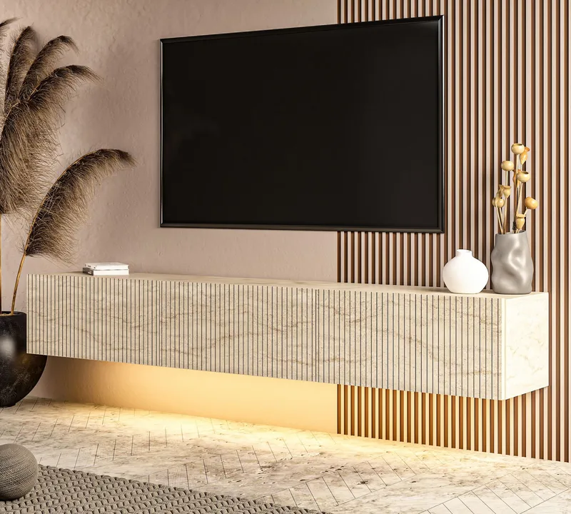 Bruveri TV-bänk 180x28,6x31,4 cm - Travertin - Möbler - Vardagsrum - Tv-möbler & mediamöbler - Tv-bänkar