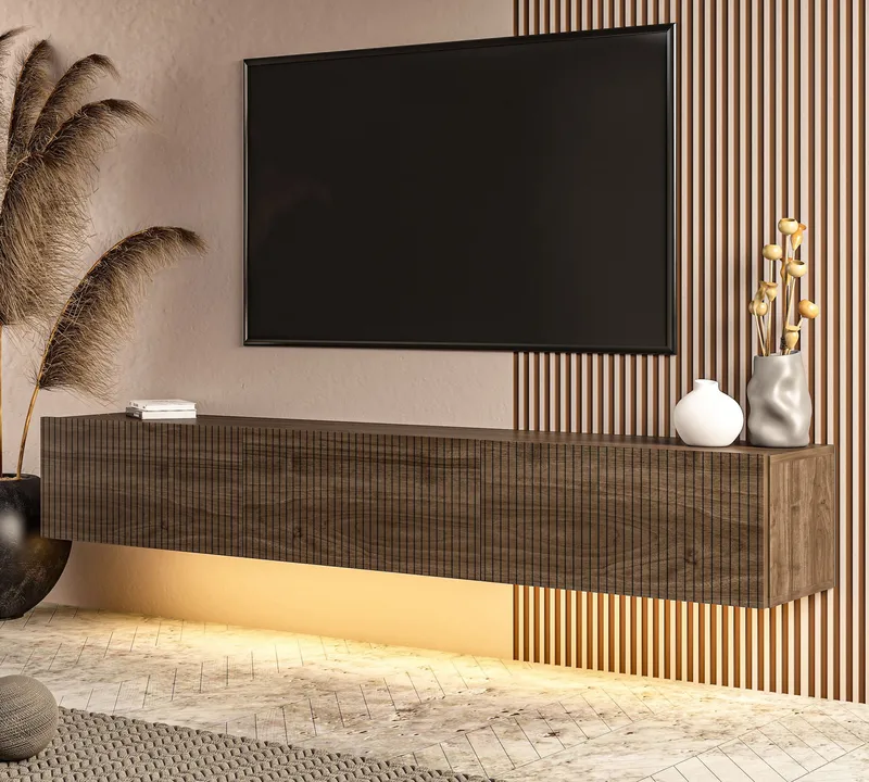 Bruveri TV-bänk 180x28,6x31,4 cm - Valnöt - Möbler - Vardagsrum - Tv-möbler & mediamöbler - Tv-bänkar
