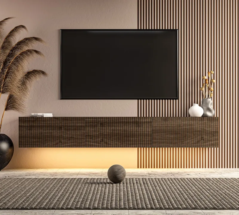Bruveri TV-bänk 180x28,6x31,4 cm - Valnöt - Möbler - Vardagsrum - Tv-möbler & mediamöbler - Tv-bänkar