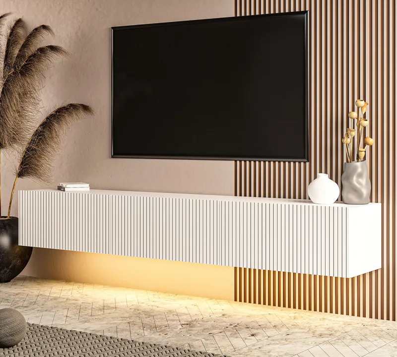 Bruveri TV-bänk 180x28,6x31,4 cm - Vit - Möbler - Vardagsrum - Tv-möbler & mediamöbler - Tv-bänkar