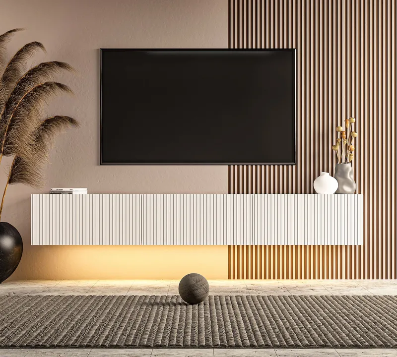 Bruveri TV-bänk 180x28,6x31,4 cm - Vit - Möbler - Vardagsrum - Tv-möbler & mediamöbler - Tv-bänkar