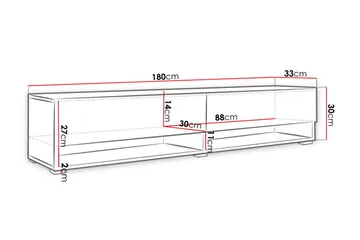 Brya Tv-skåp 180 cm RGB LED - Vit/Natur - Möbler - Vardagsrum - Tv-möbler & mediamöbler - Tv-bänkar
