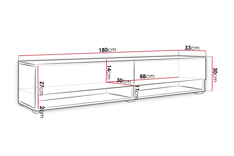 Brya Tv-skåp 180 cm RGB LED - Vit/Natur - Möbler - Vardagsrum - Tv-möbler & mediamöbler - Tv-bänkar