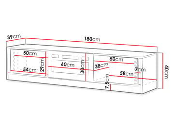 Brylin Tv-bänk 180 cm Eldstad med värmefunktion - Beige|svart - Möbler - Vardagsrum - Tv-möbler & mediamöbler - Tv-bänkar