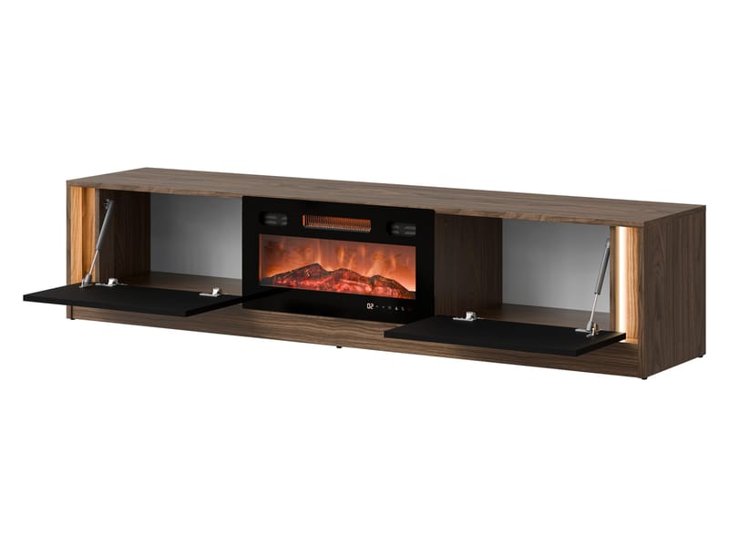 Brylin Tv-bänk 180 cm Eldstad med värmefunktion - Beige|svart - Möbler - Vardagsrum - Tv-möbler & mediamöbler - Tv-bänkar